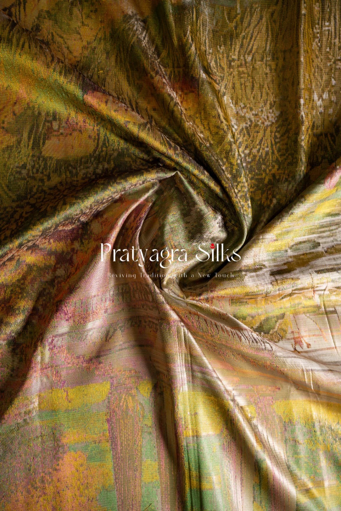 Exquisite Moss Green Silk Saree